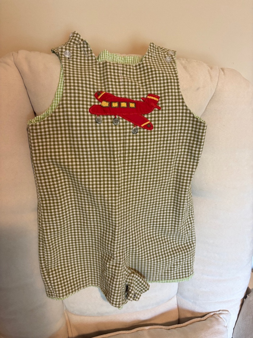 Smocked Bailey Boys reversible romper